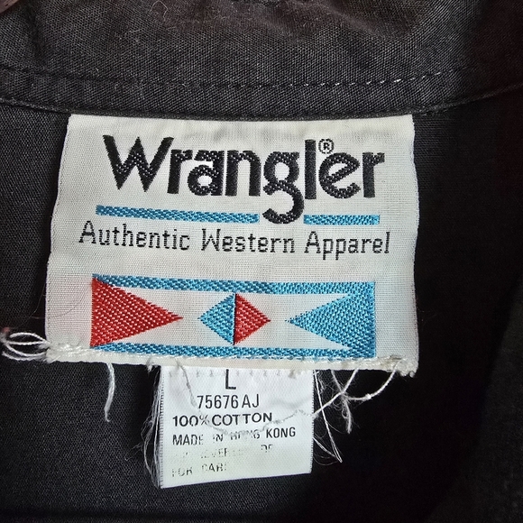 Wrangler Vintage Women's Western Rodeo Black Gold Foil Horse Shirt, Size Large - Picture 10 of 11